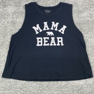Miken Flow Womens Mama Bear Muscle Tank Top Black XL Relaxed Fit Sleeveless